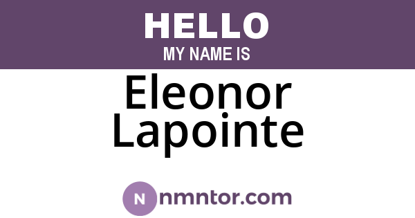 Eleonor Lapointe