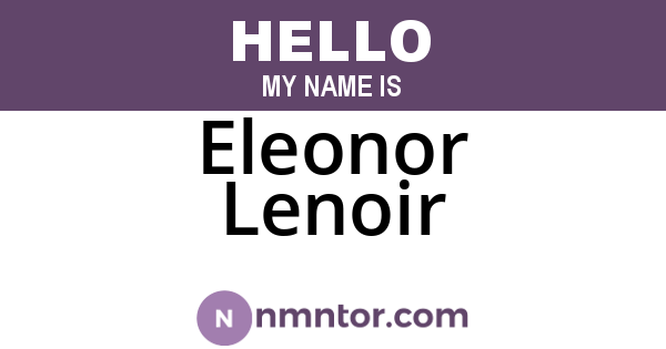 Eleonor Lenoir