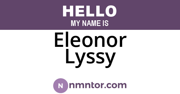 Eleonor Lyssy