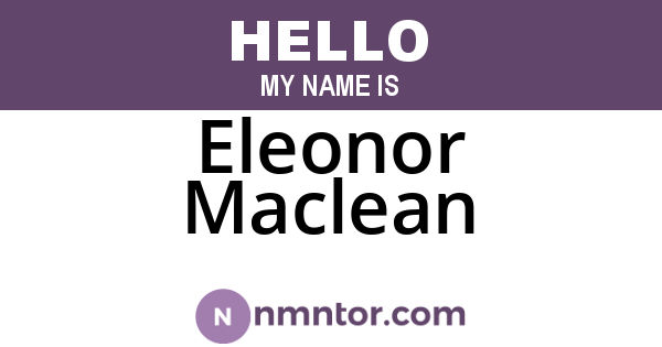 Eleonor Maclean