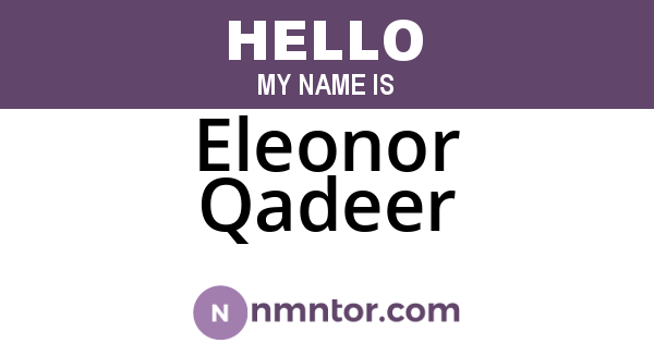 Eleonor Qadeer