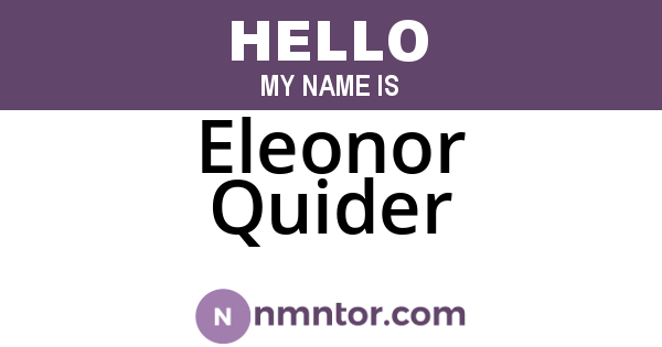 Eleonor Quider