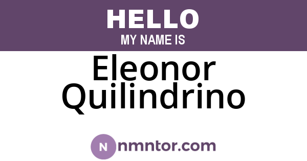 Eleonor Quilindrino