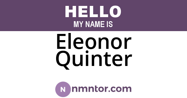 Eleonor Quinter