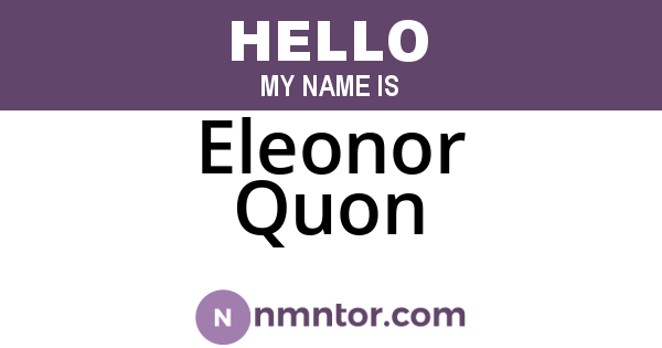 Eleonor Quon