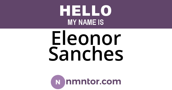 Eleonor Sanches