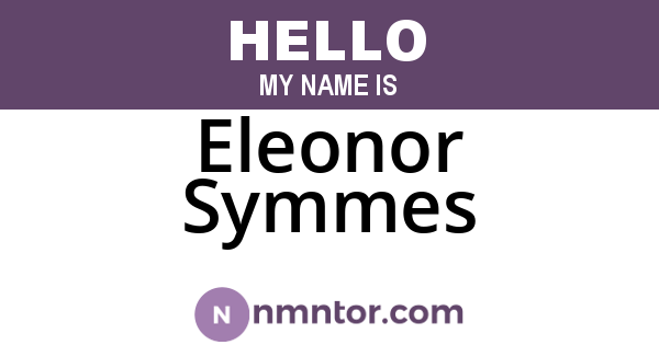 Eleonor Symmes