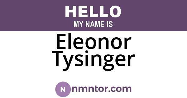 Eleonor Tysinger