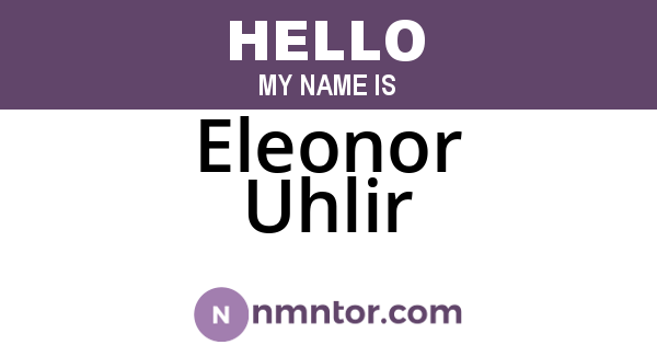 Eleonor Uhlir