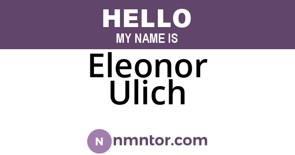 Eleonor Ulich