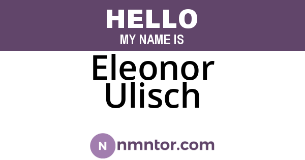 Eleonor Ulisch