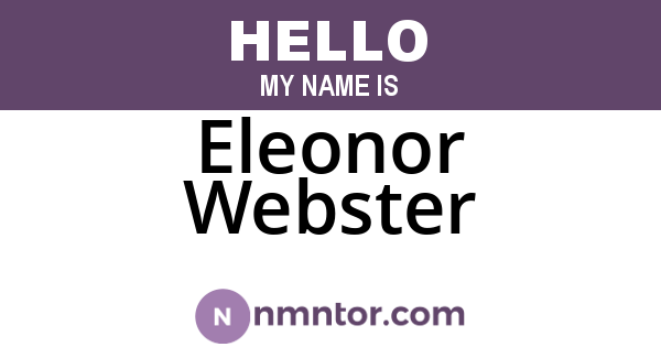 Eleonor Webster