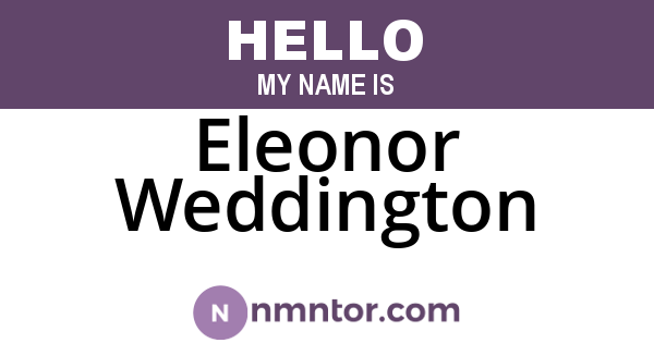 Eleonor Weddington
