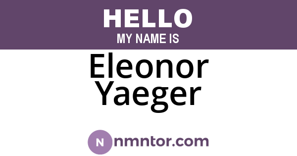 Eleonor Yaeger
