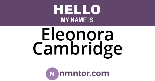 Eleonora Cambridge