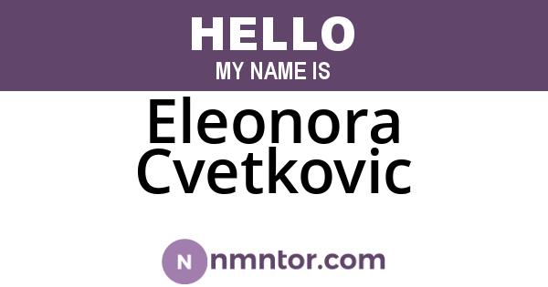 Eleonora Cvetkovic