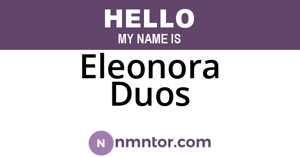 Eleonora Duos