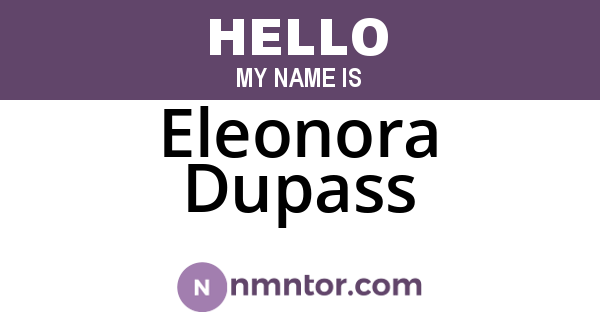 Eleonora Dupass