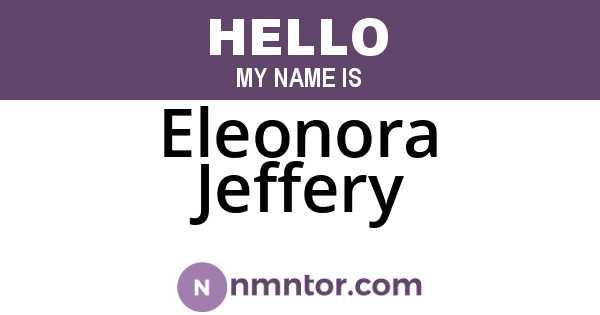 Eleonora Jeffery