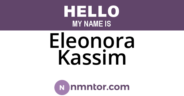 Eleonora Kassim