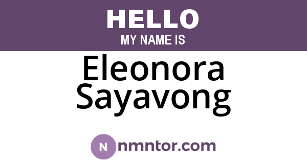 Eleonora Sayavong