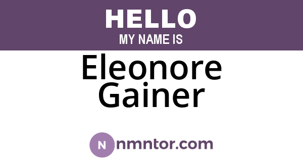 Eleonore Gainer
