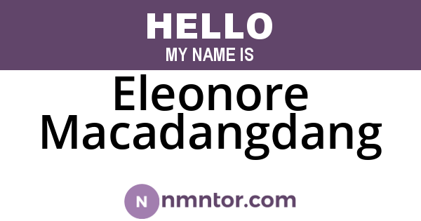Eleonore Macadangdang