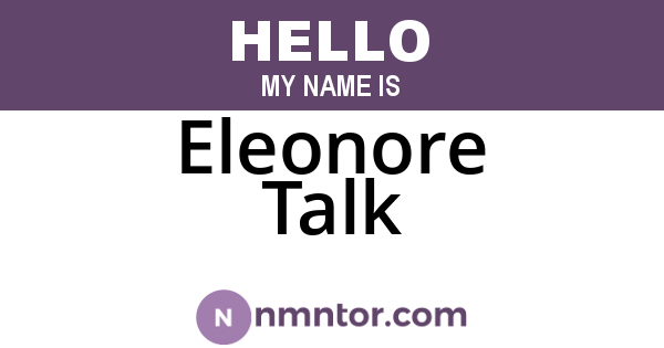 Eleonore Talk
