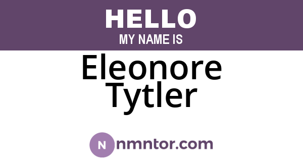 Eleonore Tytler