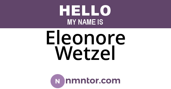 Eleonore Wetzel