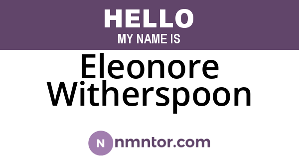 Eleonore Witherspoon