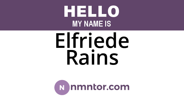 Elfriede Rains