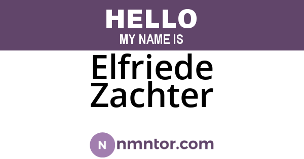 Elfriede Zachter