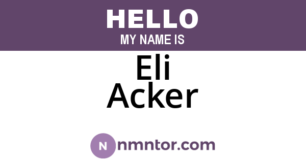 Eli Acker