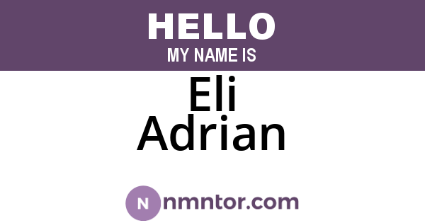 Eli Adrian