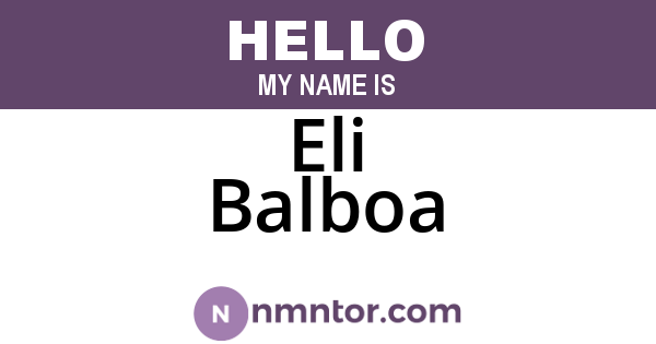 Eli Balboa
