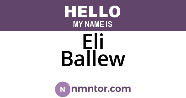 Eli Ballew