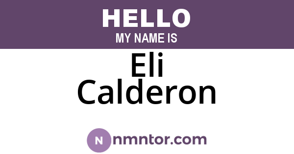 Eli Calderon