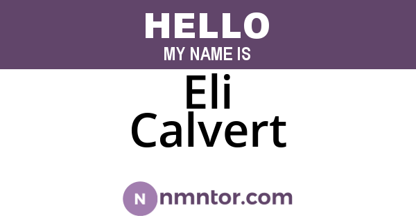 Eli Calvert