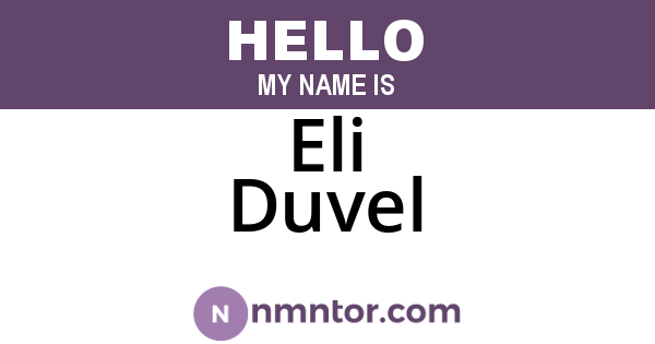 Eli Duvel