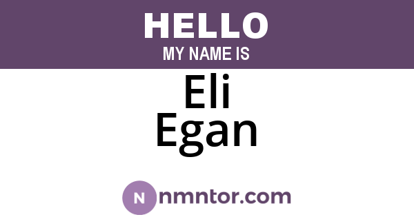 Eli Egan