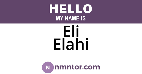 Eli Elahi