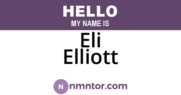 Eli Elliott