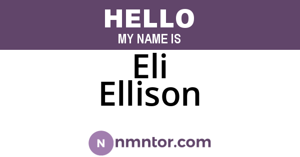 Eli Ellison