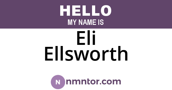 Eli Ellsworth