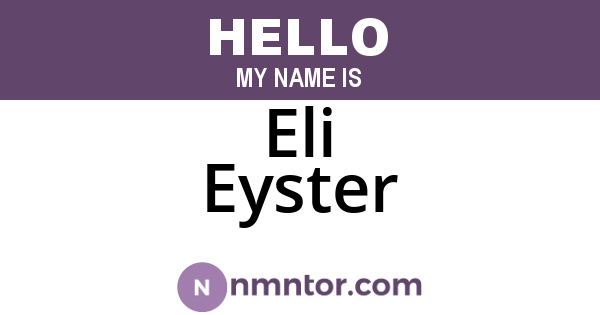 Eli Eyster