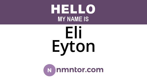 Eli Eyton