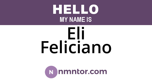 Eli Feliciano
