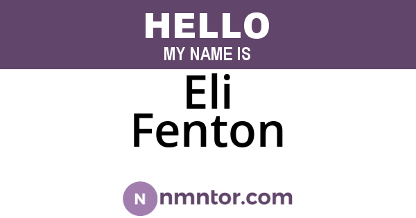 Eli Fenton