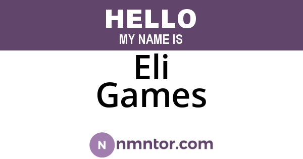 Eli Games